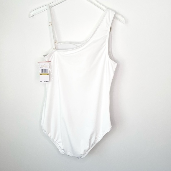 MICHAEL Michael Kors Iconic Solids One Shoulder One Piece Size: 14 - Picture 6 of 6